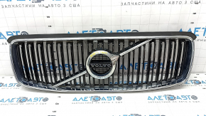 Radiator grill with badge Volvo XC90 16-19 black, chrome frame, without chamber, sand, scratches