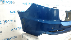 Rear bumper bare Ford Fusion mk5 19-20 for 4 parking sensors without Park Assist, blue, worn, missing parking sensor mount, broken mounts