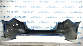 Rear bumper bare Ford Fusion mk5 19-20 for 4 parking sensors without Park Assist, blue, worn, missing parking sensor mount, broken mounts