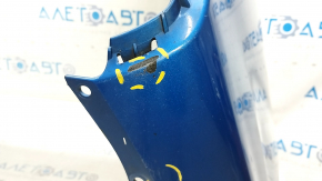 Rear bumper bare Ford Fusion mk5 19-20 for 4 parking sensors without Park Assist, blue, worn, missing parking sensor mount, broken mounts