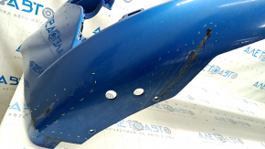 Front bumper bare Ford Fusion mk5 19-20 without parking sensors and towing hook, blue E7, worn, scratches, sawed, broken fasteners