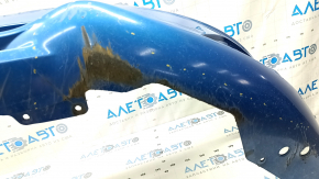 Front bumper bare Ford Fusion mk5 19-20 without parking sensors and towing hook, blue E7, worn, scratches, sawed, broken fasteners