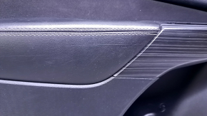 Door trim card front left Jeep Cherokee KL 14-18 black with black insert cloth, armrest black leather, molding wood color, dent, abrasions, scratches, scuffs