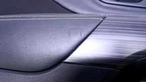 Door trim card front left Jeep Cherokee KL 14-18 black with black insert cloth, armrest black leather, molding wood color, dent, abrasions, scratches, scuffs