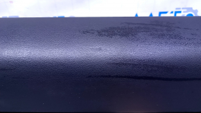 Door trim card front left Jeep Patriot 11-17 black with black insert leather, armrest rubber, bumps, dent, abrasions, scratches, crack in fastening