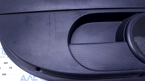 Door trim card front left Jeep Patriot 11-17 black with black insert leather, armrest rubber, bumps, dent, abrasions, scratches, crack in fastening