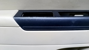 Door trim card front left Jeep Compass 11-16 beige with beige insert leather, rubber armrest, scuffs, scratches, dent, whitened plastic