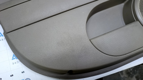 Door trim card front left Jeep Compass 11-16 beige with beige insert leather, rubber armrest, scuffs, scratches, dent, whitened plastic
