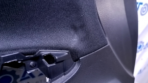 Door trim card front left Nissan Sentra 13-19 black leather, black insert cloth, armrest black leather, molding gray structure, without handle, dent