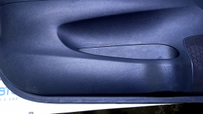 Door trim card front left Nissan Sentra 13-19 black leather, black insert cloth, armrest black leather, molding gray structure, dent, scratches, abrasions