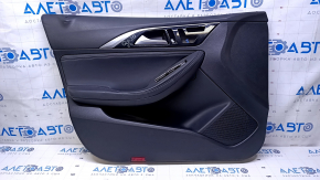 Door trim card front left Infiniti QX30 17- black with black insert leather, armrest black leather, molding black gloss, for adjustment and memory of seats, scratches, scuffs, abrasions, dents