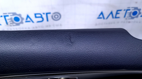 Door trim card front left Infiniti Q50 14- gray, with black leather insert, armrest black leather, molding carbon, without backlight, scratches, abrasions, dents, scuffs