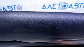 Door trim card front left Infiniti Q50 14- gray, with black leather insert, armrest black leather, molding carbon, without backlight, scratches, abrasions, dents, scuffs