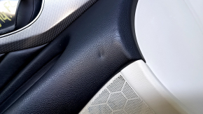Door trim card front left Infiniti Q50 14- gray, with black leather insert, armrest black leather, molding carbon, without backlight, scratches, abrasions, dents, scuffs