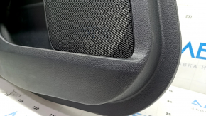 Door trim card rear left Ford Fusion mk5 17-20 black with gray insert, cloth, leather armrest, gray molding, scratches, leather bump