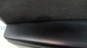 Door trim card rear left Ford Fusion mk5 17-20 black with gray insert, cloth, leather armrest, gray molding, scratches, leather bump