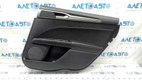 Door trim card rear right Ford Fusion mk5 17-20 black with black insert cloth, armrest leather, molding gray structure, scratches