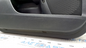Door trim card front left Ford Fusion mk5 17-20 black with gray insert, cloth, armrest leather, molding gray, scratches, dented