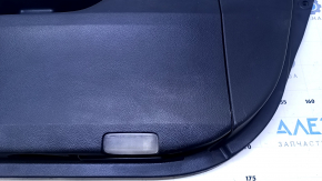 Door trim card front right Lexus RX350 RX450h 10-15 black with black insert leather, armrest gray leather type 2, scuffs, bumps, scratches, cracked leather