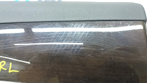 Door trim card rear left Volvo XC90 16-22 gray leather, gray leather armrest, wood insert, tears, scratches, dry cleaning