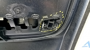 Door trim card front left Volvo XC90 16-22 gray leather, gray leather armrest, wood insert, tears, scratches, broken fastening, dry cleaning