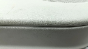 Door trim card front left Volvo XC90 16-22 gray leather, gray leather armrest, wood insert, tears, scratches, broken fastening, dry cleaning