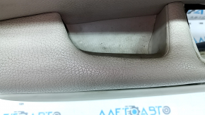 Door trim card front left Volvo XC90 16-22 gray leather, gray leather armrest, wood insert, tears, scratches, broken fastening, dry cleaning