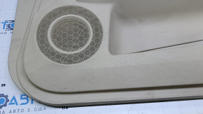 Door trim card front right Lexus ES300h ES350 13-18 beige with black insert leather, armrest beige leather, molding under dark wood, butt, scratches, abrasions, scuffs