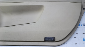 Door trim card front right Lexus ES300h ES350 13-18 beige with black insert leather, armrest beige leather, molding under dark wood, butt, scratches, abrasions, scuffs