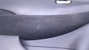 Door trim card front left Nissan Leaf 13-17 black with black insert leather, armrest black cloth, scratches, bumps, abrasions
