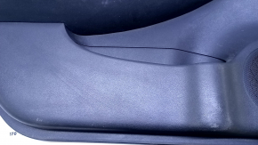 Door trim card front left Nissan Leaf 13-17 black with black insert leather, armrest black cloth, scratches, bumps, abrasions
