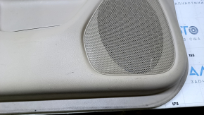 Door trim card front left Nissan Pathfinder 13-20 leather beige with beige insert, armrest beige leather, molding wood gloss, under seat memory, scratches, dents, bumps, abrasions
