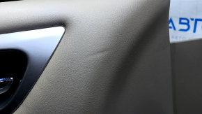 Door trim card front left Nissan Pathfinder 13-20 leather beige with beige insert, armrest beige leather, molding wood gloss, under seat memory, scratches, dents, bumps, abrasions