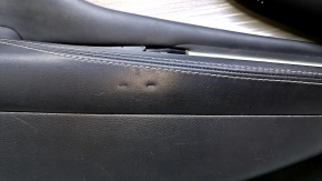 Door trim card front left Nissan Murano z52 15-17 black with black insert leather, armrest black leather, molding gray gloss, scratches, dents, pokes, scuffs, abrasions