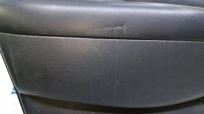 Door trim card front left Nissan Murano z52 15-17 black with black insert leather, armrest black leather, molding gray gloss, scratches, dents, pokes, scuffs, abrasions