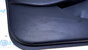 Door trim card front left Nissan Murano z52 15-17 black with black insert leather, armrest black leather, molding gray gloss, scratches, dents, pokes, scuffs, abrasions