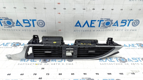 Front panel air duct deflector central Audi A6 C7 16-18 black, with chrome trim, plastic coating swelled
