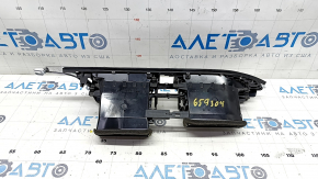 Front panel air duct deflector central Audi A6 C7 16-18 black, with chrome trim, plastic coating swelled