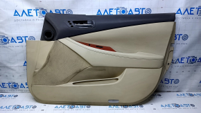 Door trim card front right Lexus ES350 07-09 beige with beige insert leather, armrest beige leather, under seat memory, scuffs, scratches, abrasions, broken fastening, broken fastenings
