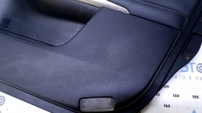 Door trim card front right Lexus IS 14-20 black with black insert leather, armrest black leather, handle molding golden, scratches, dent, abrasions