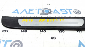 Door sill trim outer rear right Audi A6 C7 12-18 black, with chrome, broken guides, scratches