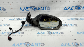 Side mirror right Audi A6 C7 12-18 for auto storage, turn signal, BSM, auto dimming, 14+2 pins, graphite