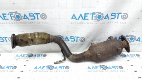 The inlet pipe with a catalytic converter Nissan Rogue Sport 17-19 is rusty, the studs are sawed off, the mesh is torn