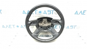 Bare steering wheel Audi A4 B8 13-16 leather black, 4 spokes, worn, crushed
