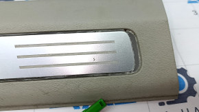 Door sill trim front left inner Volvo XC90 16-22 with backlight, gray, scratches, broken, needs cleaning