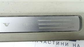 Door sill trim front right inner Volvo XC90 16-22 with backlight, gray, scratches, broken, needs cleaning
