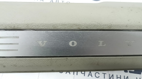 Door sill trim front right inner Volvo XC90 16-22 with backlight, gray, scratches, broken, needs cleaning