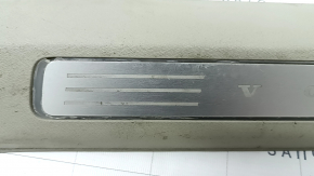 Door sill trim front right inner Volvo XC90 16-22 with backlight, gray, scratches, broken, needs cleaning