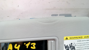 Left visor Audi A4 B8 13-16 rest, sedan gray, without hook, pressed
