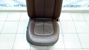 Passenger seat Audi A6 C7 12-18 with airbag, brown leather, without ventilation, heated, electric, scratches